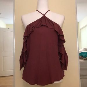 Lua Nova mauve halter off-shoulder top